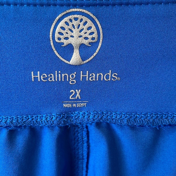 Healing Hands Tori yoga knit waistband Scrub Pants blue size 2X style 9133 - Picture 4 of 7